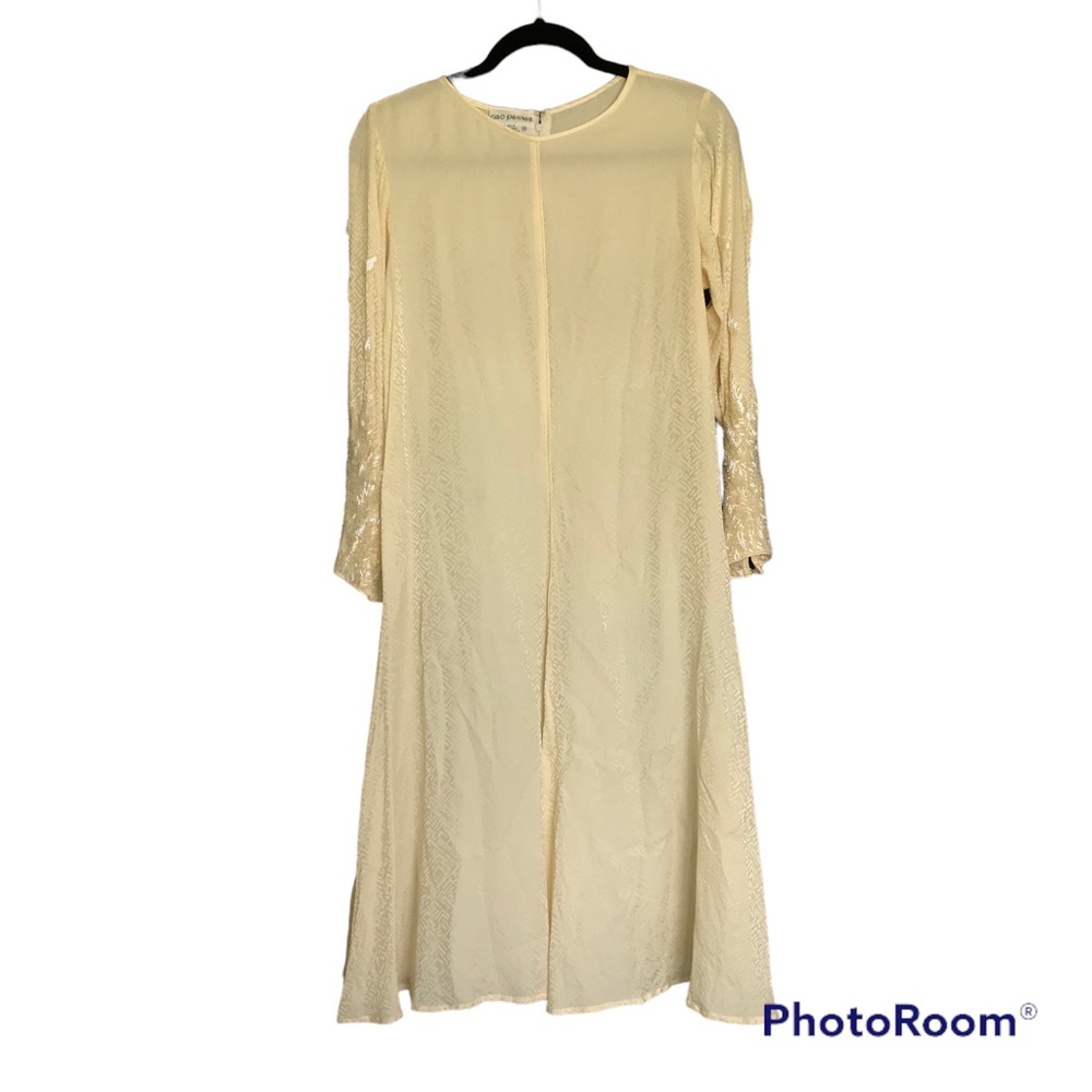 Vintage 70’s Ciao Petite Dress Cream with Beading on Sleeves.